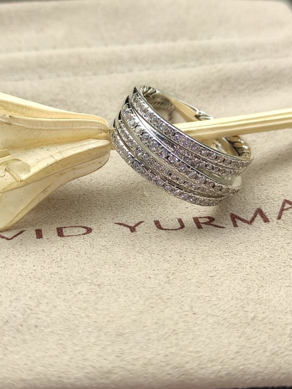 💯💯💯David Yurman full diamond cross ring. Sizes: 6-7-8-9 - Picture 6 of 6